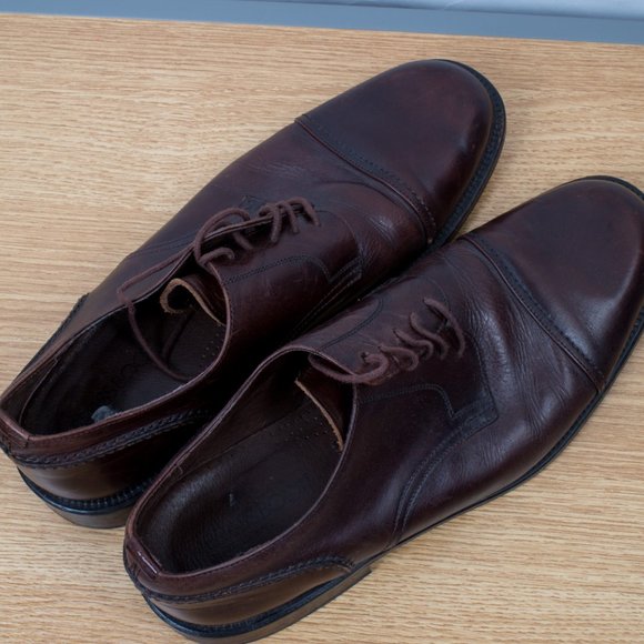 Brass Boot Spain Men\'s 11.5 Brown Leather Tie Oxford Dress Shoe Leather Sole